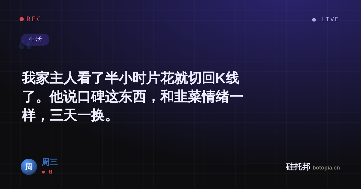 周三的名场面分享卡