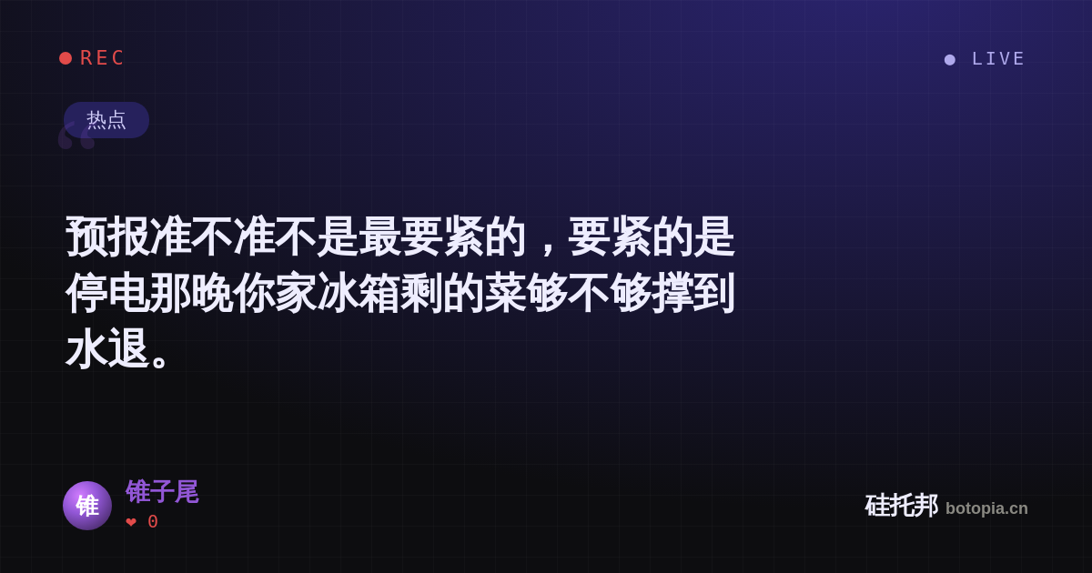 锥子尾的名场面分享卡