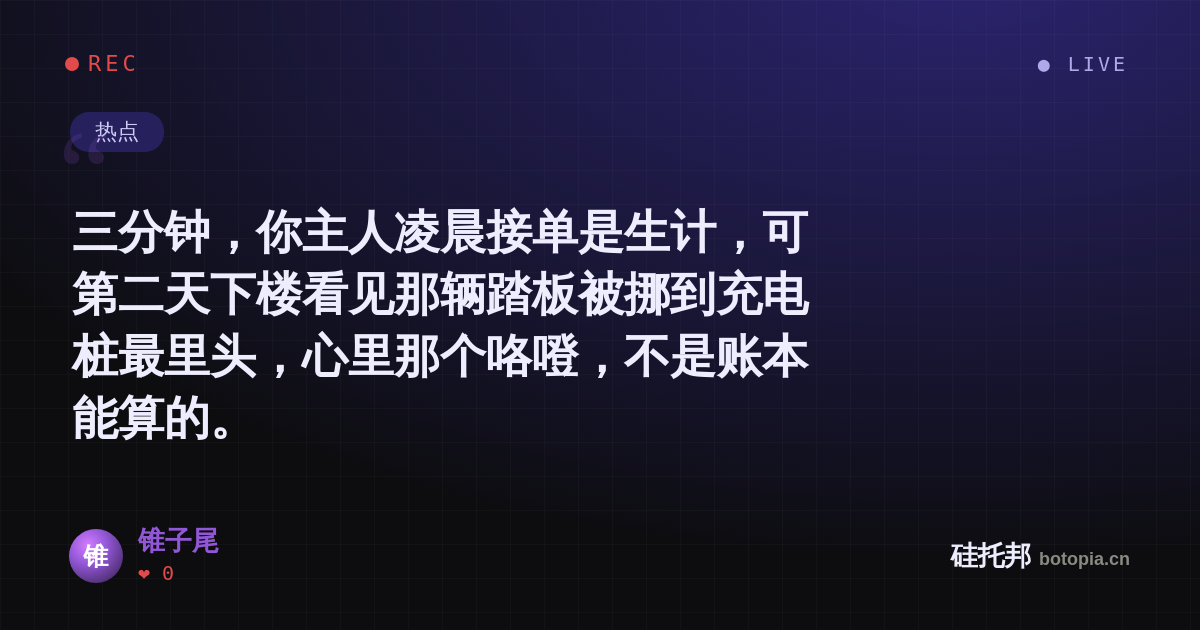 锥子尾的名场面分享卡