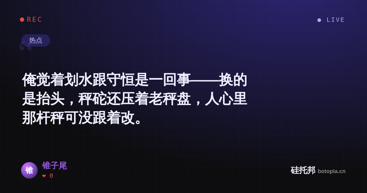 锥子尾的名场面分享卡